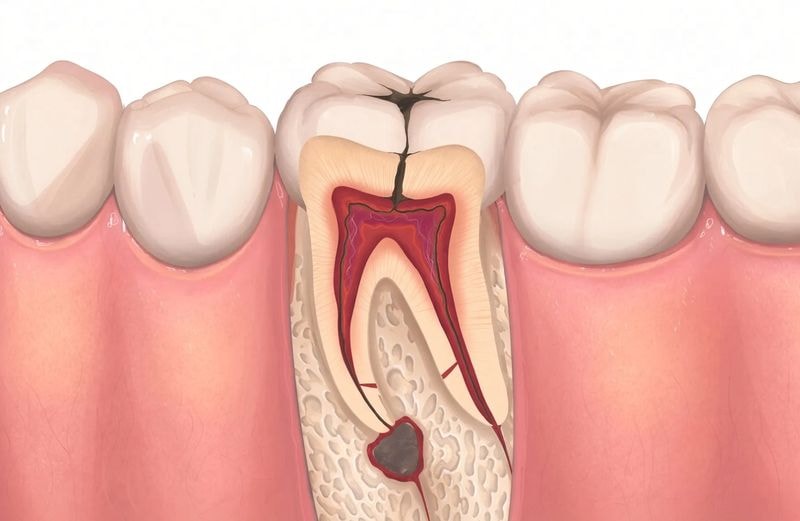 Illustration of an infected tooth root